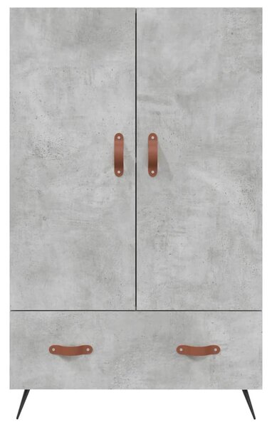 Betonszürke szerelt fa magasszekrény 69,5 x 31 x 115 cm