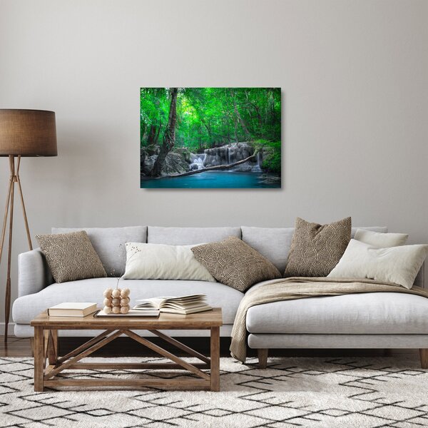 Kép - Erawan vízesés, Kanchanaburi, Thaiföld (üvegen) (70x50 cm)