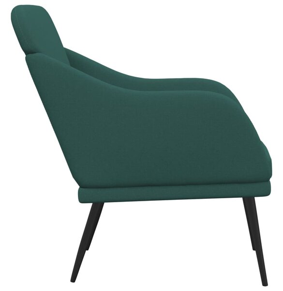 Sötétzöld szövetfotel 63 x 76 x 80 cm