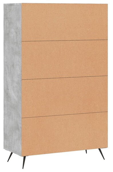 Betonszürke szerelt fa magasszekrény 69,5 x 31 x 115 cm