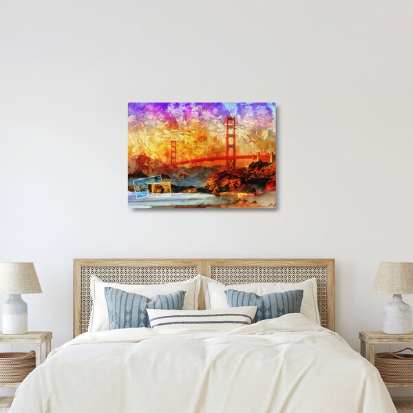 Kép - Golden Gate, San Francisco, Kalifornia (üvegen) (70x50 cm)