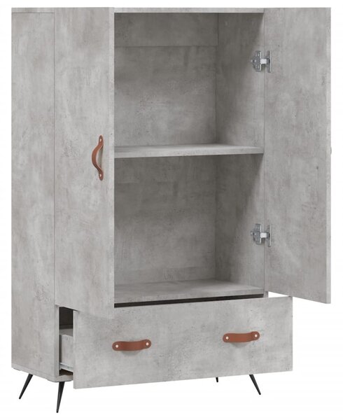 Betonszürke szerelt fa magasszekrény 69,5 x 31 x 115 cm