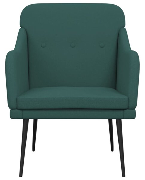 Sötétzöld szövetfotel 63 x 76 x 80 cm