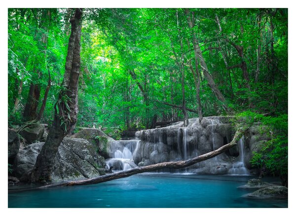 Kép - Erawan vízesés, Kanchanaburi, Thaiföld (üvegen) (70x50 cm)