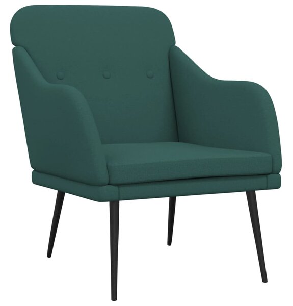 Sötétzöld szövetfotel 63 x 76 x 80 cm