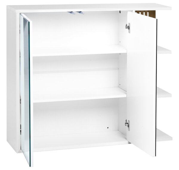Fürdőszobai tükrös faliszekrény NUBES 80 cm 70 cm Fehér