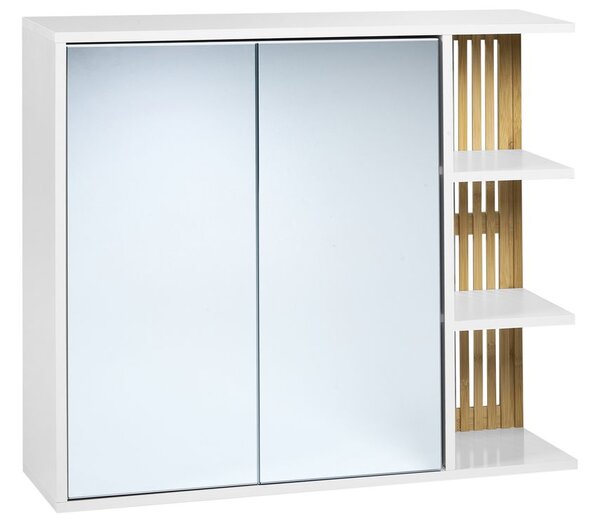 Fürdőszobai tükrös faliszekrény NUBES 80 cm 70 cm Fehér
