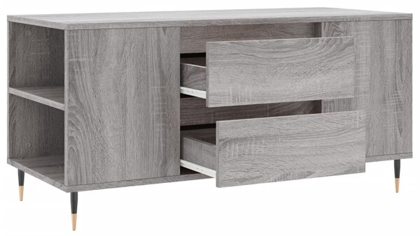 Szürke sonoma színű szerelt fa dohányzóasztal 102x44,5x50 cm