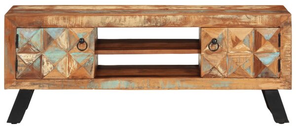 Tömör újrahasznosított fa TV-szekrény 112 x 30 x 45 cm