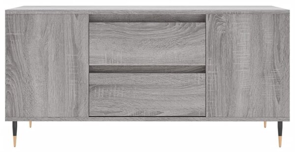 Szürke sonoma színű szerelt fa dohányzóasztal 102x44,5x50 cm