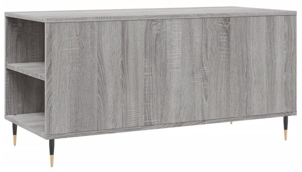 Szürke sonoma színű szerelt fa dohányzóasztal 102x44,5x50 cm
