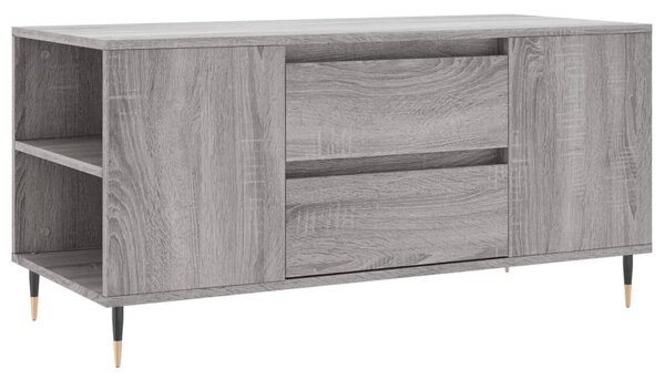 Szürke sonoma színű szerelt fa dohányzóasztal 102x44,5x50 cm