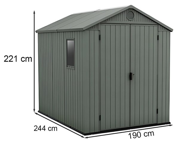 Darwin 6x8 műanyag kerti ház zöld