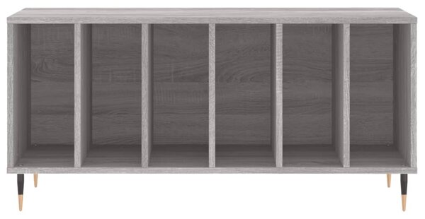 Szürke sonoma színű szerelt fa hanglemezszekrény 100x38x48 cm