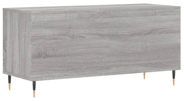 Szürke sonoma színű szerelt fa hanglemezszekrény 100x38x48 cm