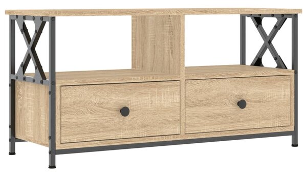Sonoma tölgy színű szerelt fa és vas TV-szekrény 90x33x45 cm