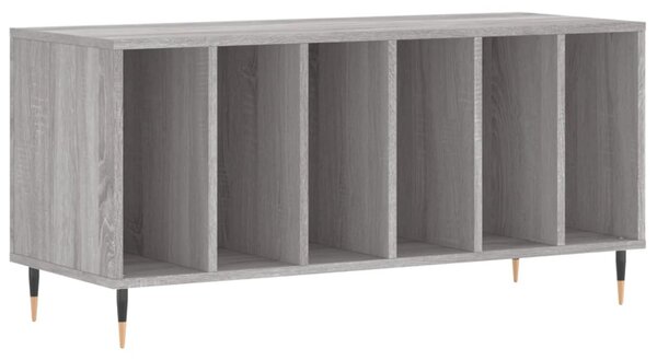 Szürke sonoma színű szerelt fa hanglemezszekrény 100x38x48 cm