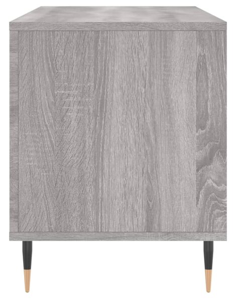 Szürke sonoma színű szerelt fa hanglemezszekrény 100x38x48 cm