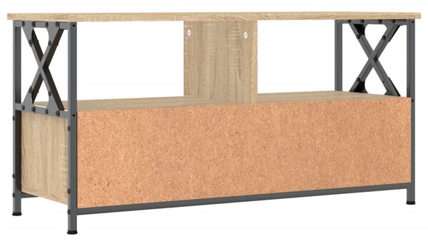 Sonoma tölgy színű szerelt fa és vas TV-szekrény 90x33x45 cm