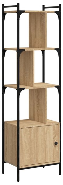 Sonoma tölgy szerelt fa könyvespolc ajtóval 44,5x30x154,5 cm