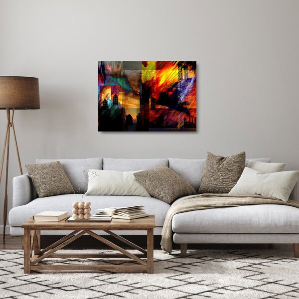 Kép - A város színes absztrakciója (üvegen) (70x50 cm)