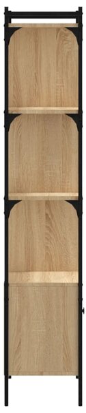 Sonoma tölgy szerelt fa könyvespolc ajtóval 44,5x30x154,5 cm