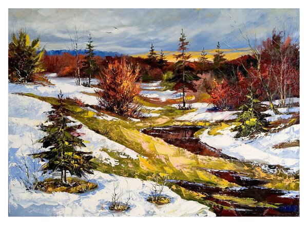 Kép - A tavasz érkezése (üvegen) (70x50 cm)