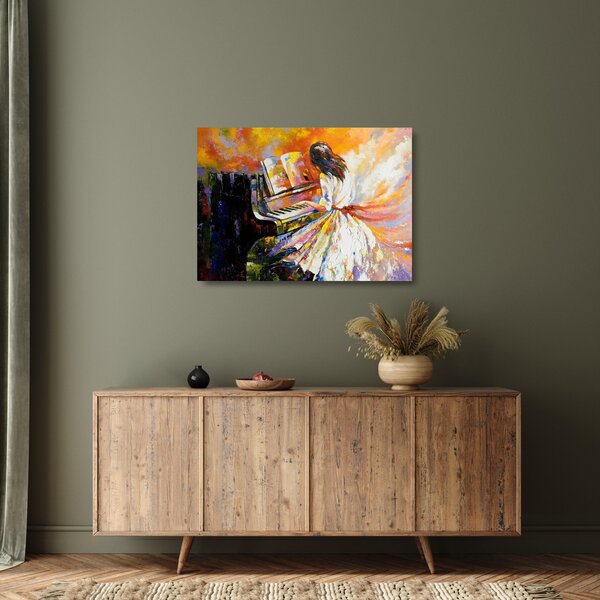 Kép - Egy nő zongorázása (üvegen) (70x50 cm)