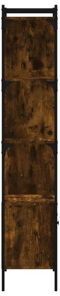 Füstös tölgy szerelt fa könyvespolc ajtóval 44,5x30x154,5 cm