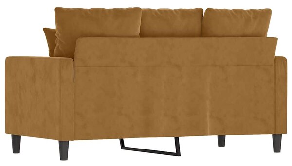Kétszemélyes barna bársony kanapé 120 cm