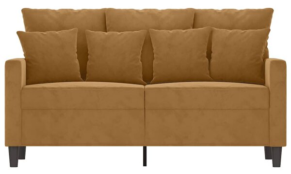 Kétszemélyes barna bársony kanapé 120 cm