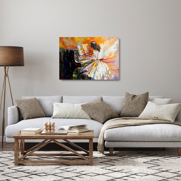 Kép - Egy nő zongorázása (üvegen) (70x50 cm)