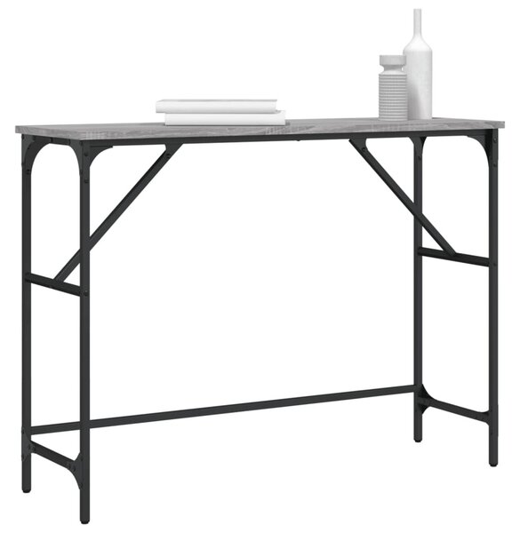 Szürke sonoma színű szerelt fa tálalóasztal 100x32x75 cm