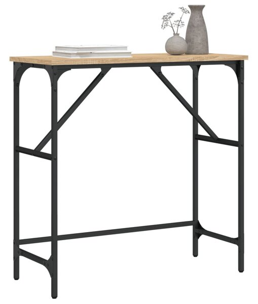 Sonoma tölgy színű szerelt fa dohányzóasztal 75x32x75 cm