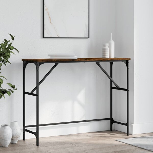 Füstös tölgy színű szerelt fa tálalóasztal 100x32x75 cm