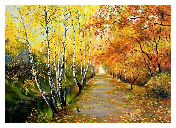 Kép - Egy romantikus sugárút a víz mentén. (üvegen) (70x50 cm)