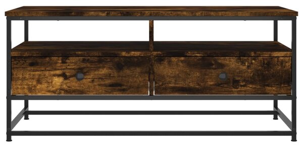 Füstös tölgy színű szerelt fa dohányzóasztal 100 x 51 x 45 cm