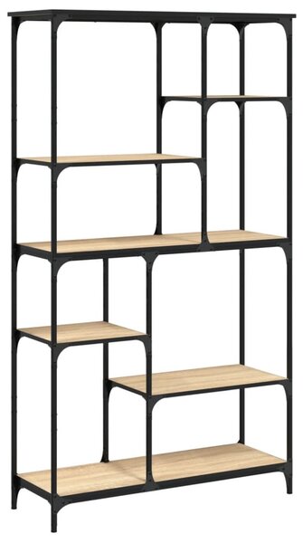 Sonoma tölgy szerelt fa és acél könyvespolc 99x35,5x176 cm