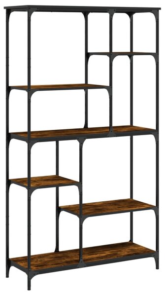 Füstölt tölgy szerelt fa és acél könyvespolc 99 x 35,5 x 176 cm