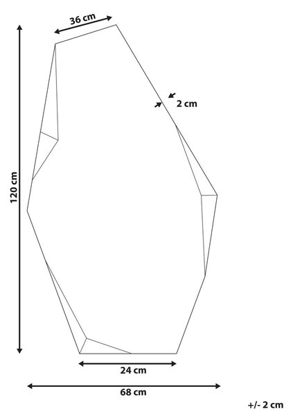Falitükör ARGUEL 68 cm 120 cm Arany
