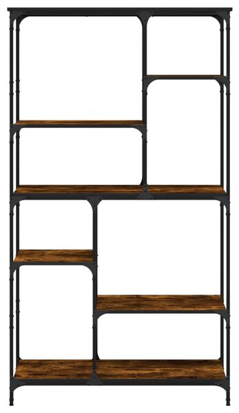Füstölt tölgy szerelt fa és acél könyvespolc 99 x 35,5 x 176 cm