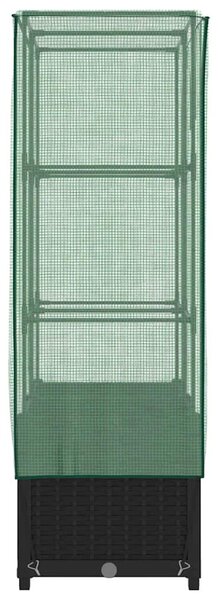 Rattan megjelenésű magaságyás melegháztakaróval 80x40x138 cm