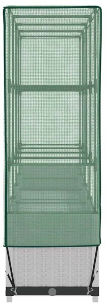 Rattan megjelenésű magaságyás melegháztakaróval 160x40x138 cm