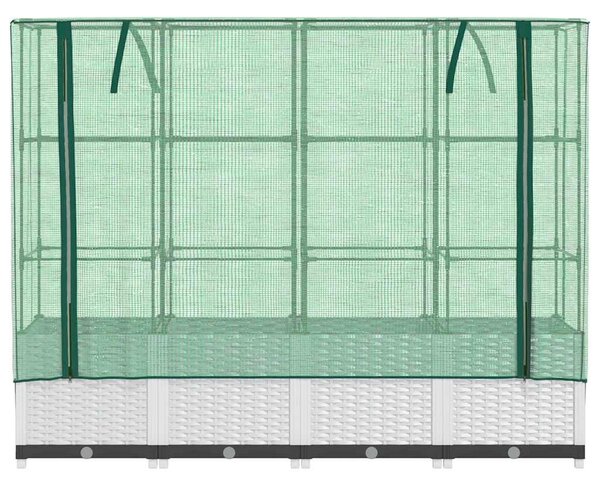 Rattan megjelenésű magaságyás melegháztakaróval 160x40x138 cm