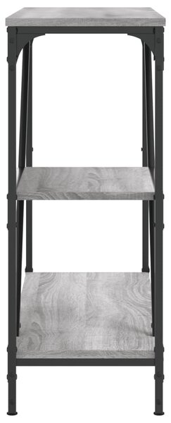 Szürke sonoma színű szerelt fa konzolasztal 88,5x30x75 cm