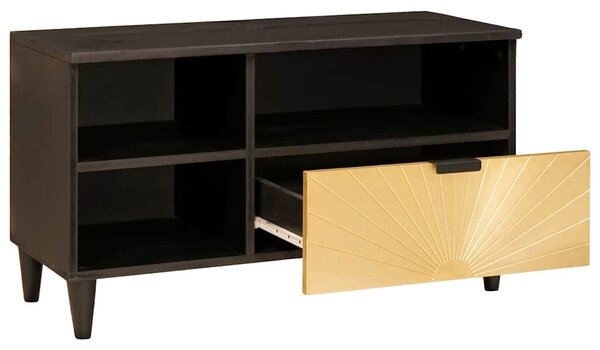 TV szekrény Fekete és Arany 80 x 33 x 46 cm Szerelt Fa