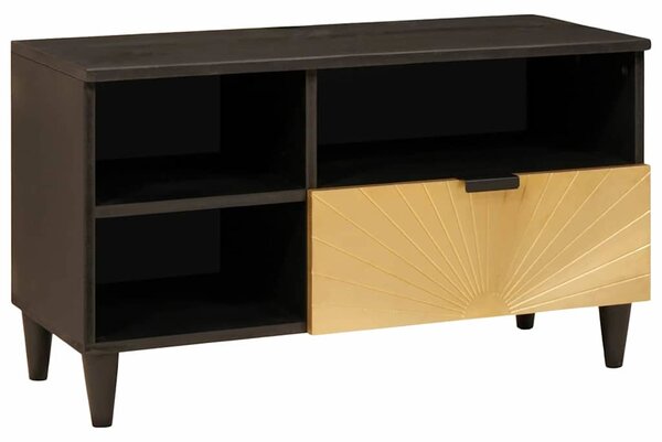 TV szekrény Fekete és Arany 80 x 33 x 46 cm Szerelt Fa