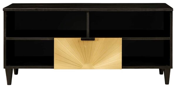 TV szekrény Fekete és Arany 100 x 33 x 46 cm Szerelt Fa