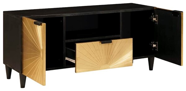 TV szekrény Fekete és Arany 105 x 33 x 46 cm Szerelt Fa