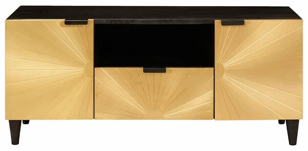 TV szekrény Fekete és Arany 105 x 33 x 46 cm Szerelt Fa